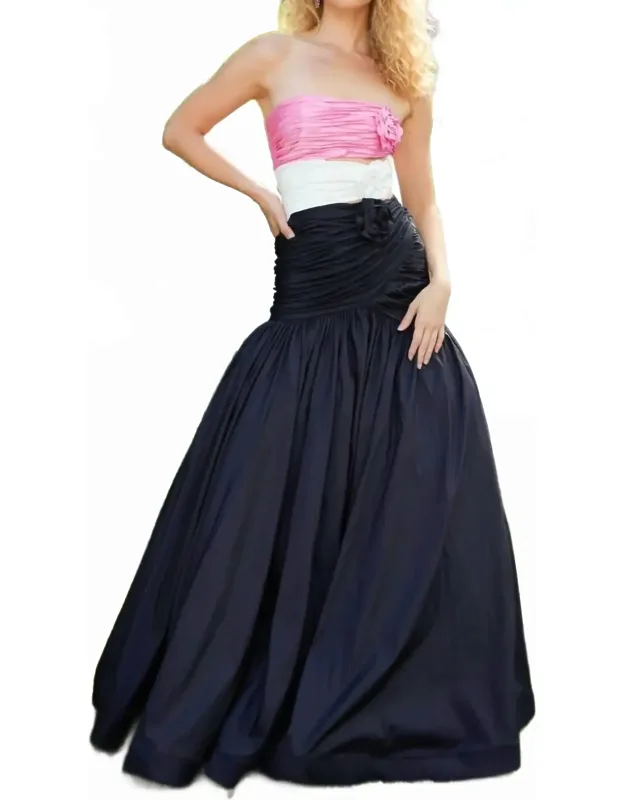 Strapless Cut-out Floral Ballgown