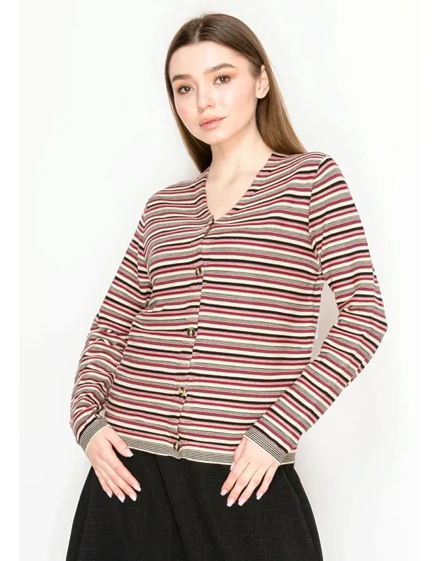 Striped Knit Cardigan