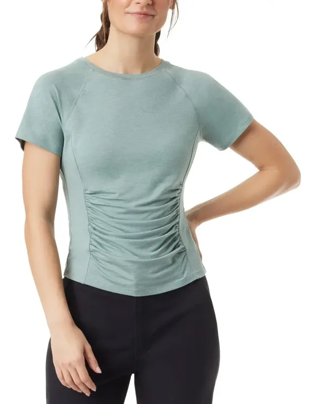 Top Stretch Ruched Raglan Sleeve