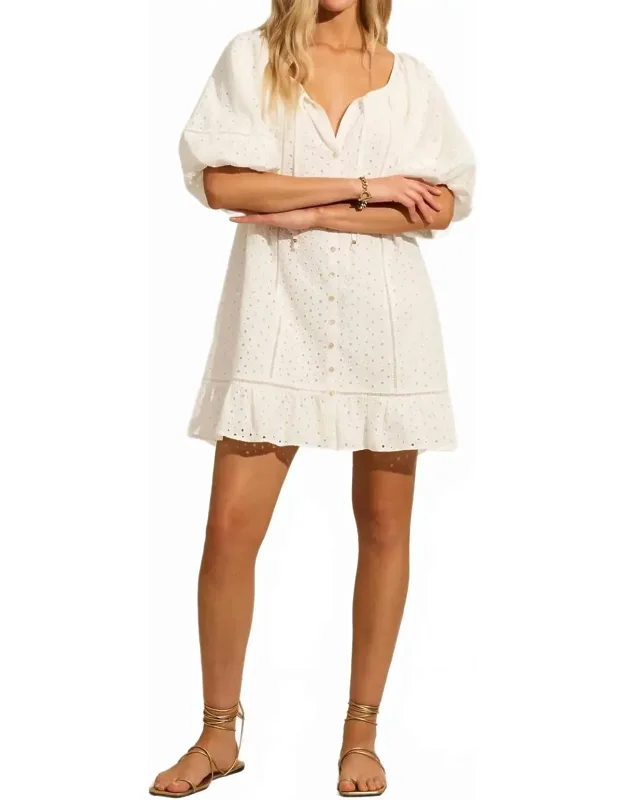Embroidered Mini Dress