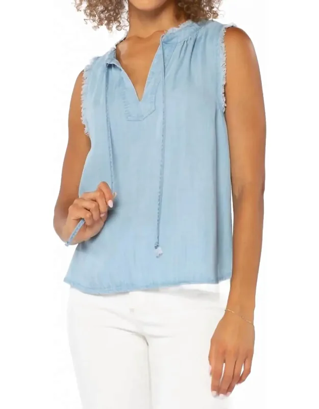 Chambray Sleeveless Top