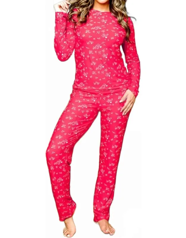 Long Sleeve Crew Neck Pajama Set