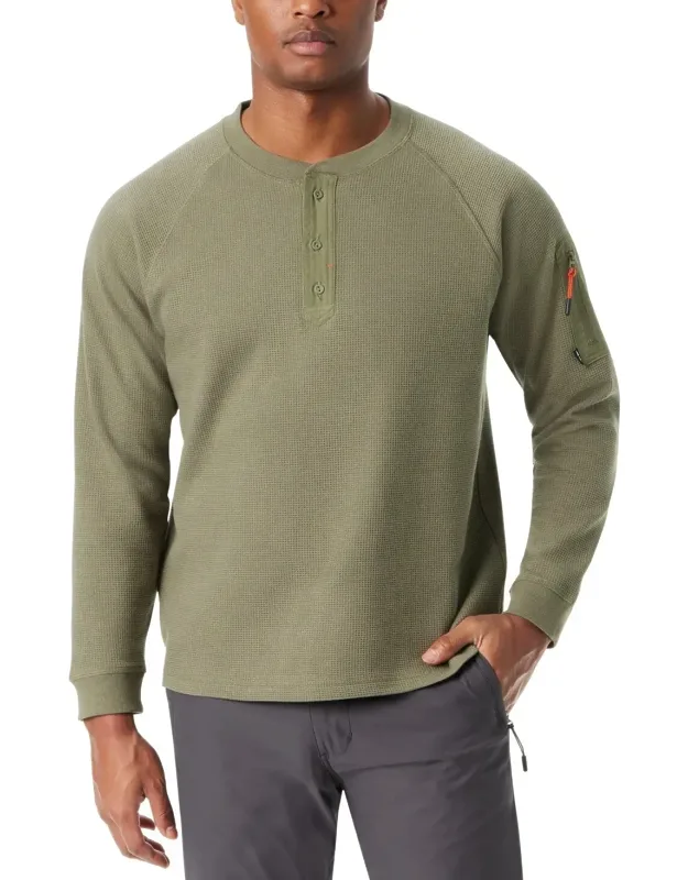 Sweatshirt Henley Neck Relaxed Fit Performance