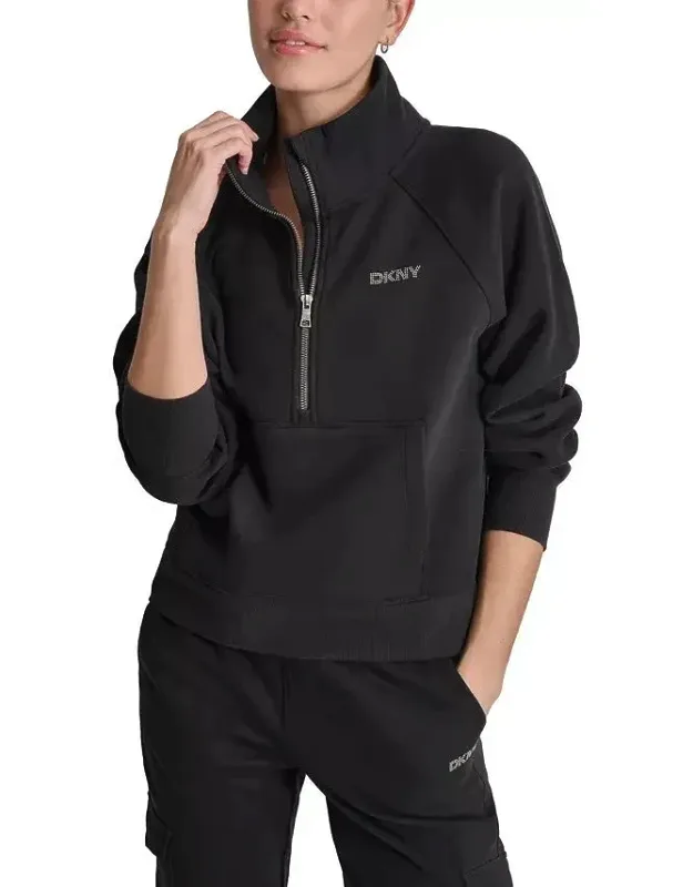 Sport Sweatshirt Fleece Mock Neck Zip Pullover