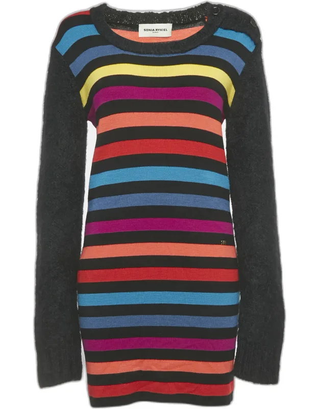 Multicolor Stripe Wool Long Sleeve Sweater