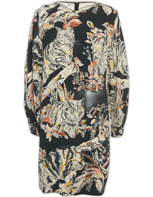 Printed Crepe Short Dress