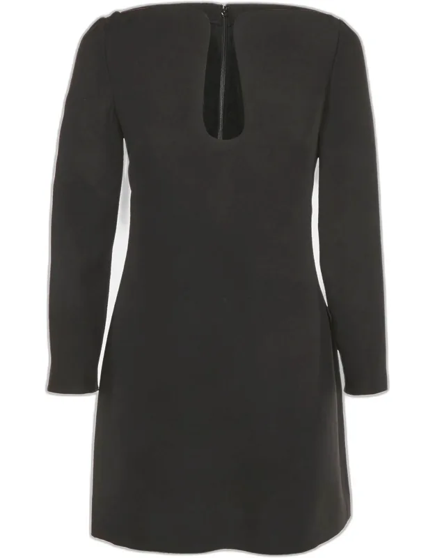 Crepe Keyhole Neck Detail Mini Dress