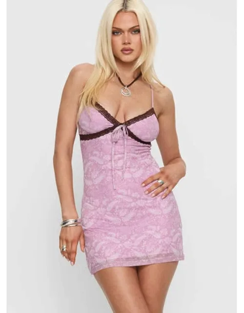 Lace Trim Mini Dress