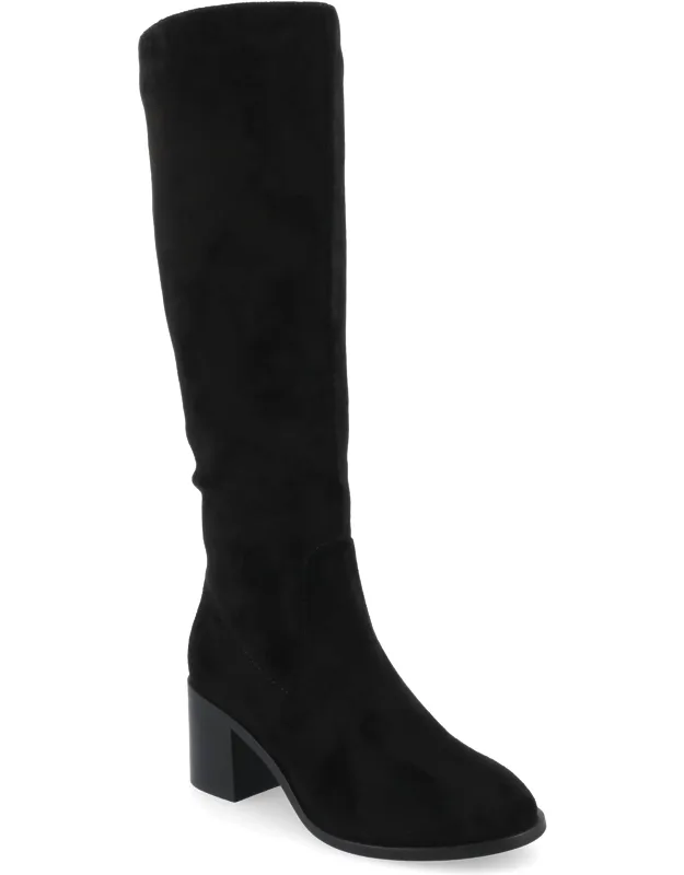 Wide Width Wide Calf Romilly Tru Comfort Foam Stacked Block Heel Round Toe Boots