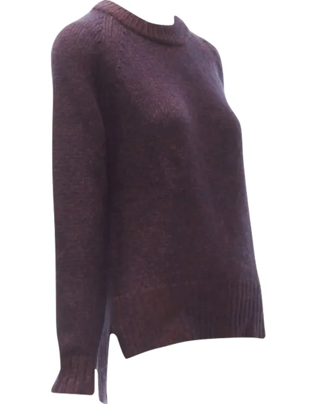 Wool Mohair Knitstep Hem Sweater
