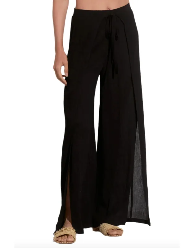 Wide Leg Wrap Front Pants