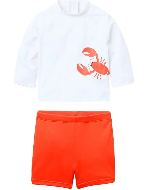 Recycled Lobster Rashguard 2pc Swimsuit