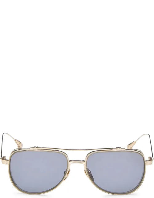 Silver Metal Whisker Biscuit Sunglasses