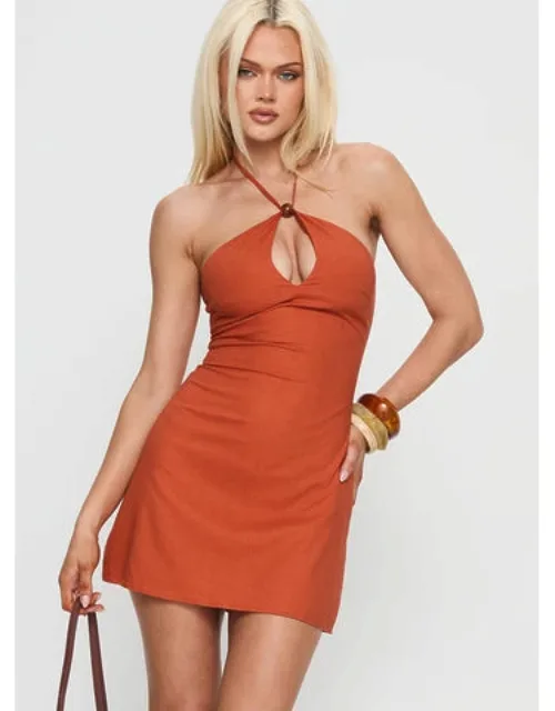 Sanaya Keyhole Halter Mini Dress