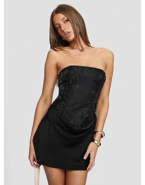 Jenevieve Strapless Drape Mini Dress