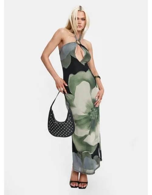 Zelle Halter Cut Out Maxi Dress
