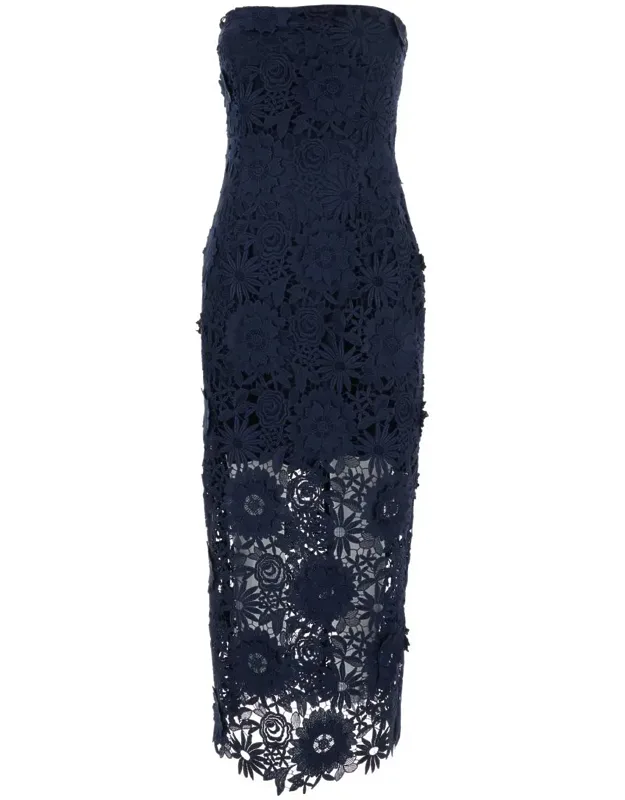 Dress With Semi-transparent Design And Floral Decorations