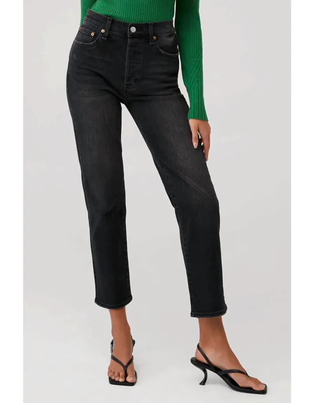 High Rise Classic Straight Ankle Jeans
