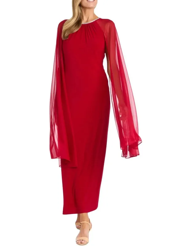 Rhinestone Neck Long Evening Dress
