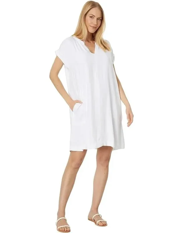Shiloh Shift Dress With Pockets And Split Neck
