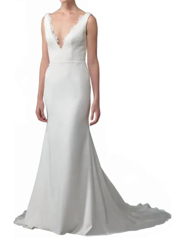 V-neck Wedding Dress