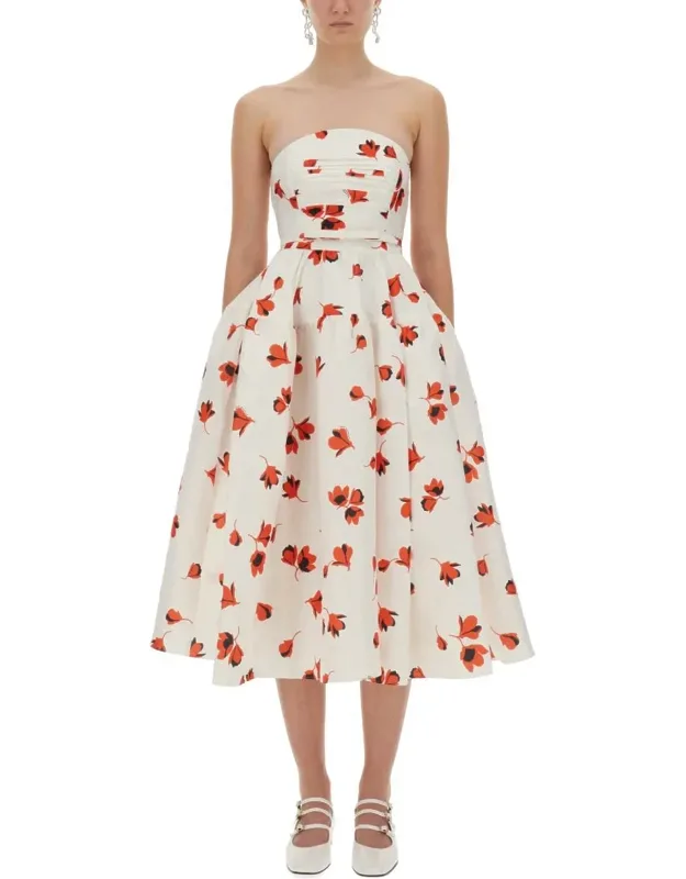 Midi Dress With Floral Print