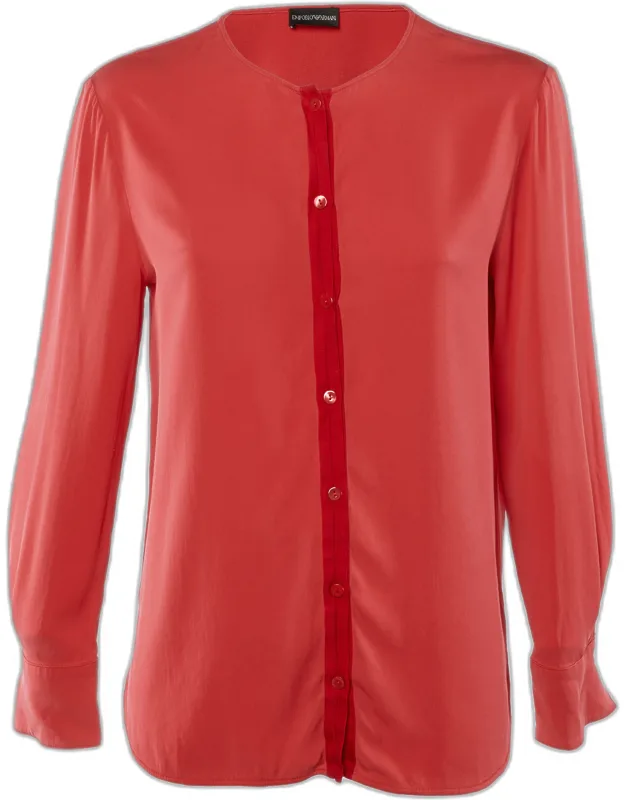 Crepe Button Front Top