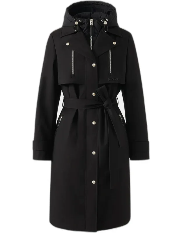 Trench Coat With Removable Down Bib