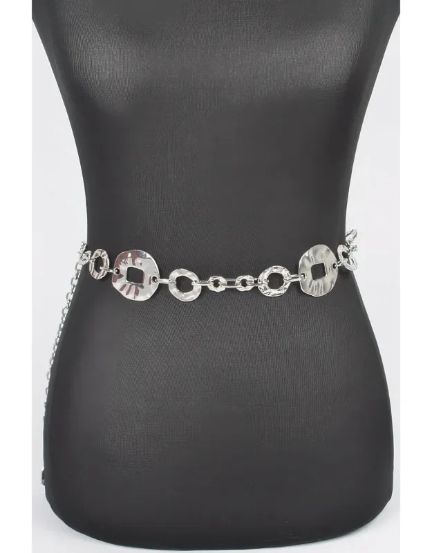 Hammered Metal Chain Belt