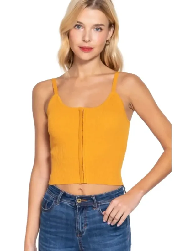Front Closure Sweater Cami Top