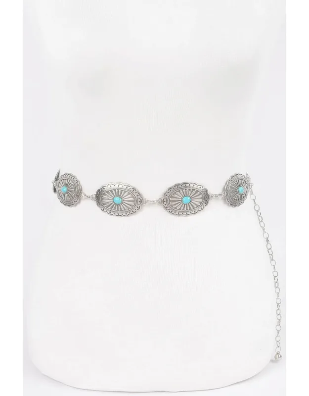 Western Style Metal Chain Belt