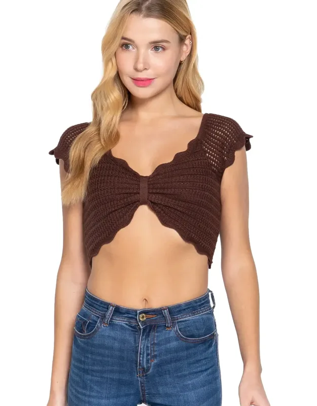 Knot Detail Sweater Knit Crop Top