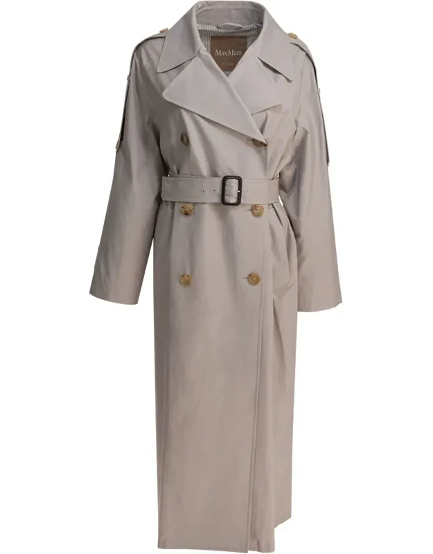 Double-breasted Cotton Twill Trench Coat