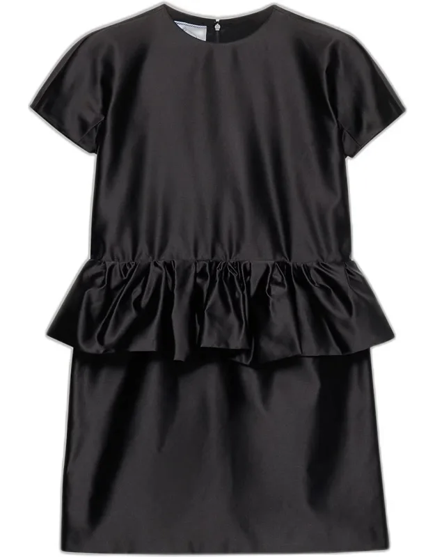 Silk Peplum Mini Dress