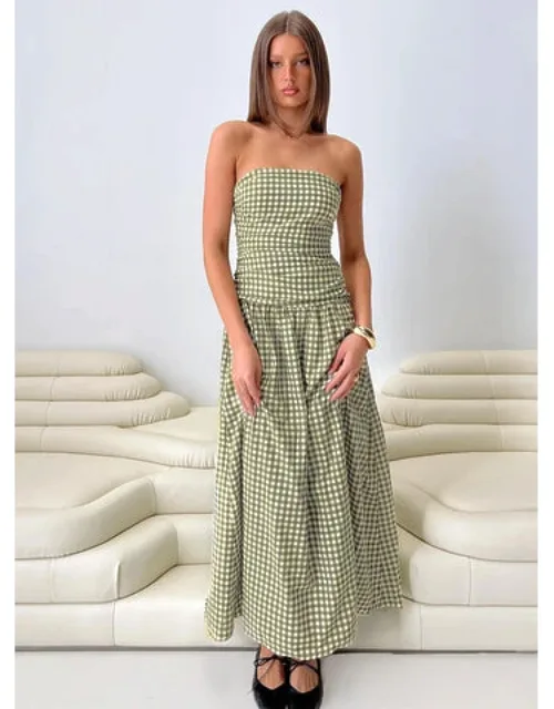 Strapless Drop Waist Maxi Dress