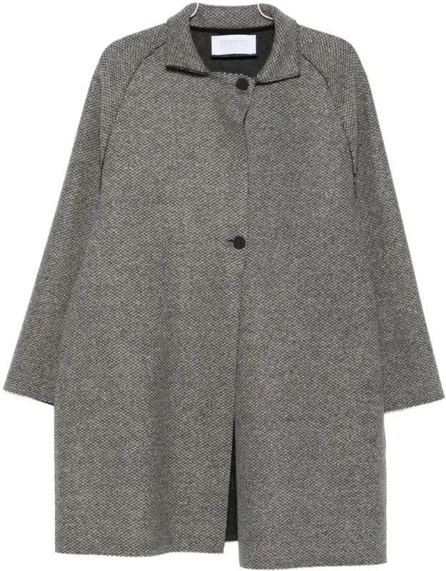 Harris Wharf London Coat Textured Weave Raglan Sleeves