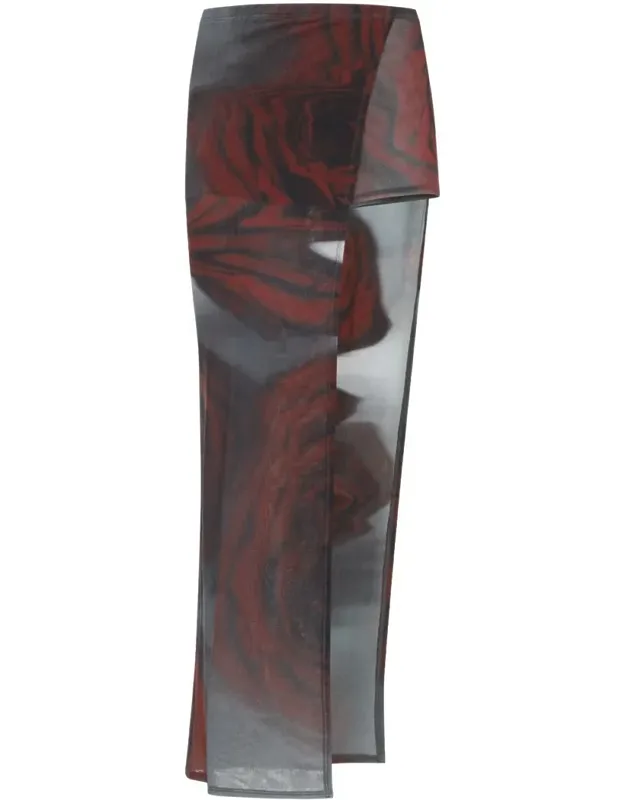 Skirt With Asymmetric Hem And Wide Slit