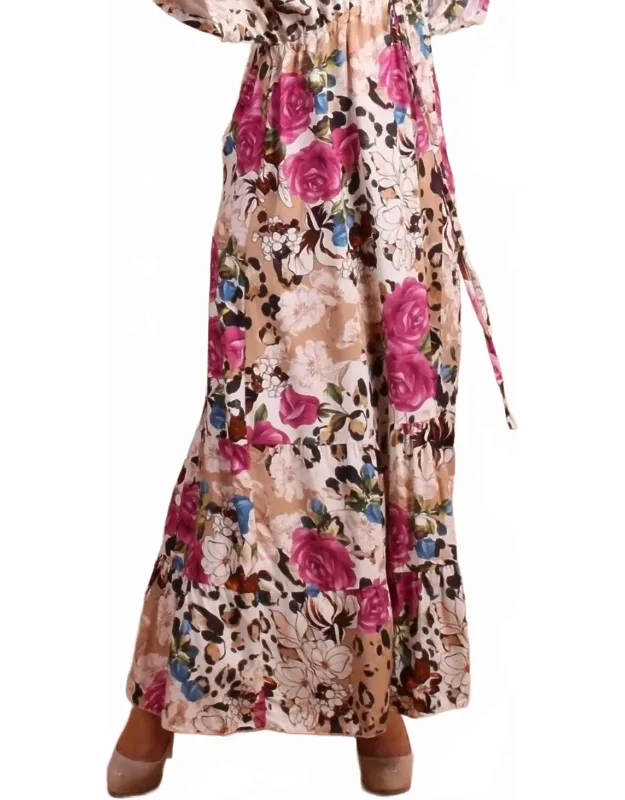 Leopard Rose Maxi Dress