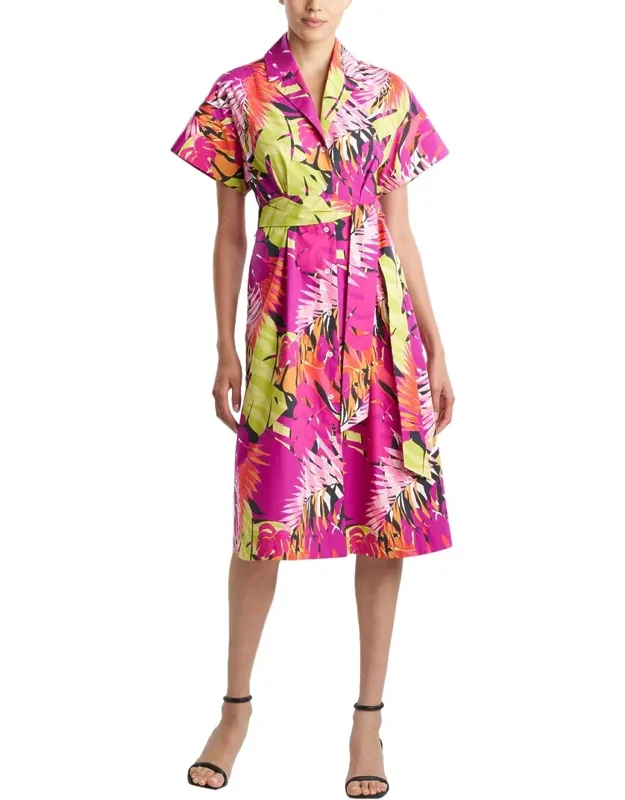 Palms Poplin Shirt Dress