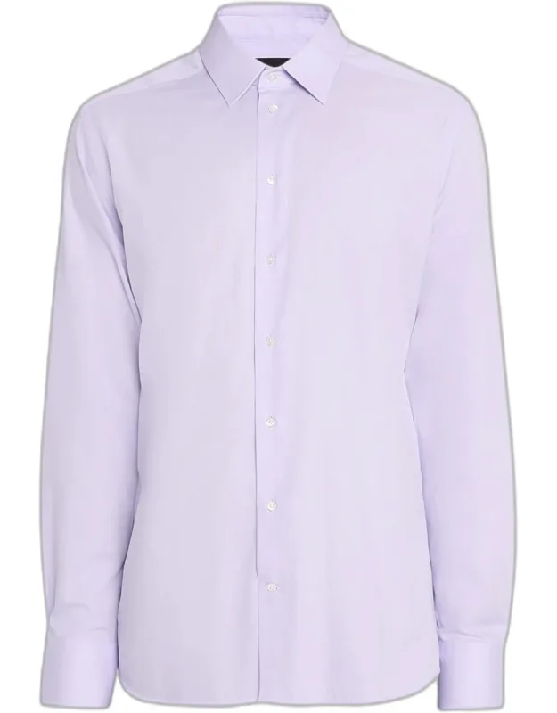 Cotton Micro-texture Point Collar Dress Shirt