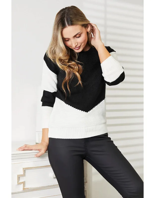 Openwork Rib-knit Sweater