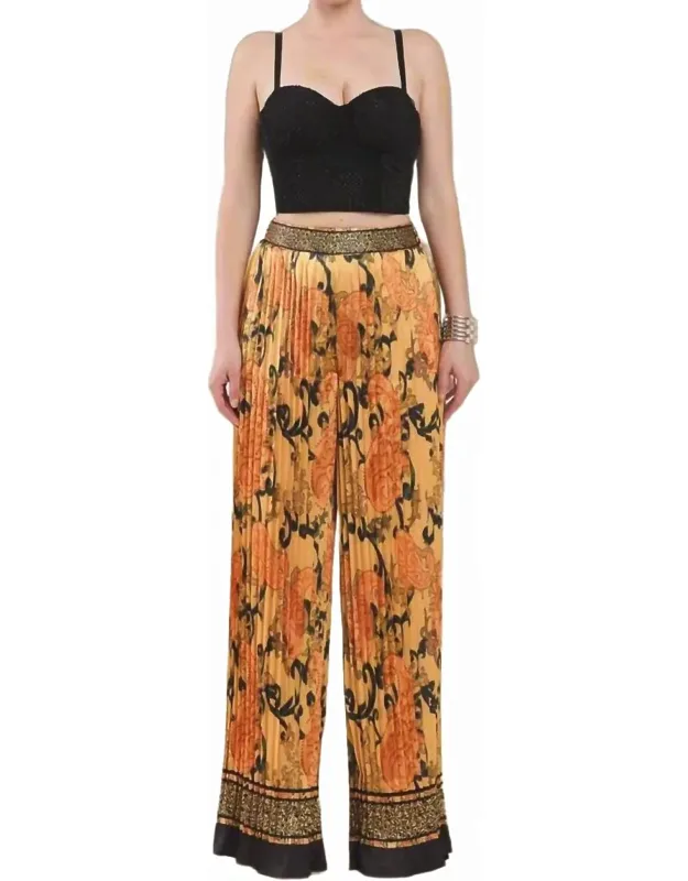 Pleated Palazzo Pants