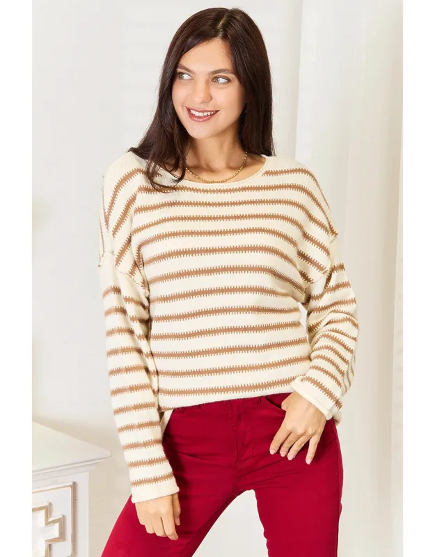 Striped Boat Neck Sweater