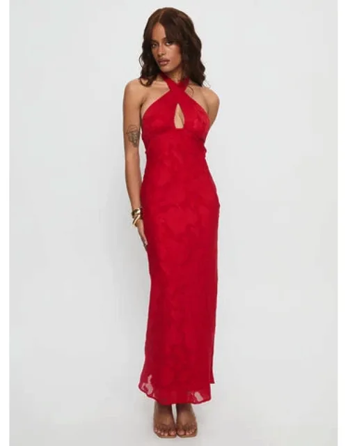 Ending Credits Halter Twist Maxi Dress