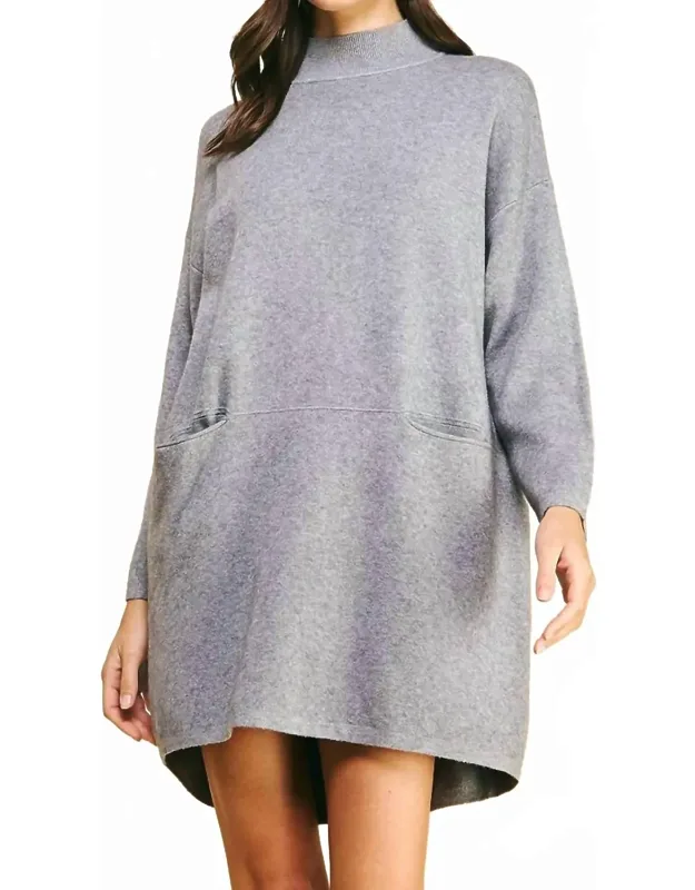 Cozy Mock Neck Sweater Dress