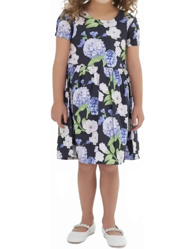 Hydrangea Printed Poplin Dress