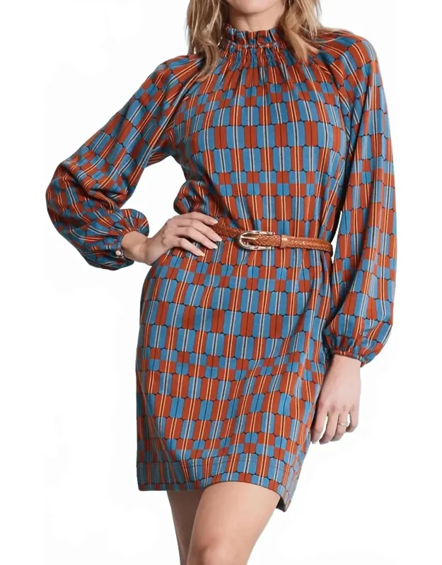 Pammie Mock Neck Mini Dress