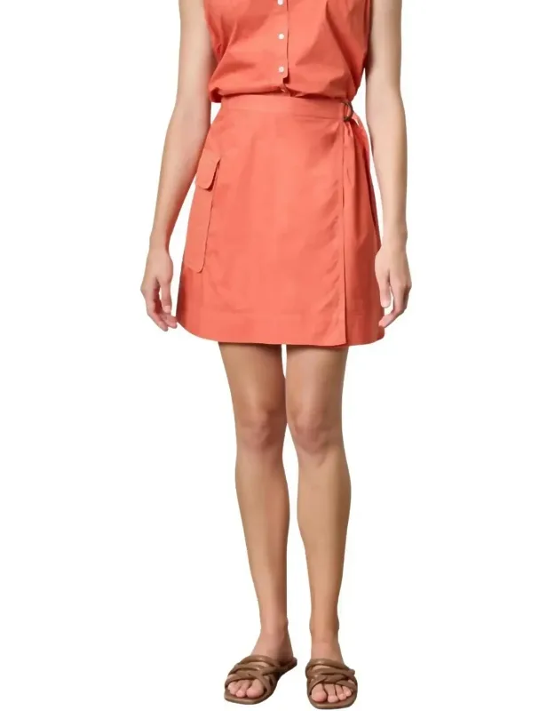 Eyelet Pocket Wrap Skirt