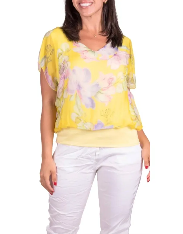 Amante Fiore Silk Top