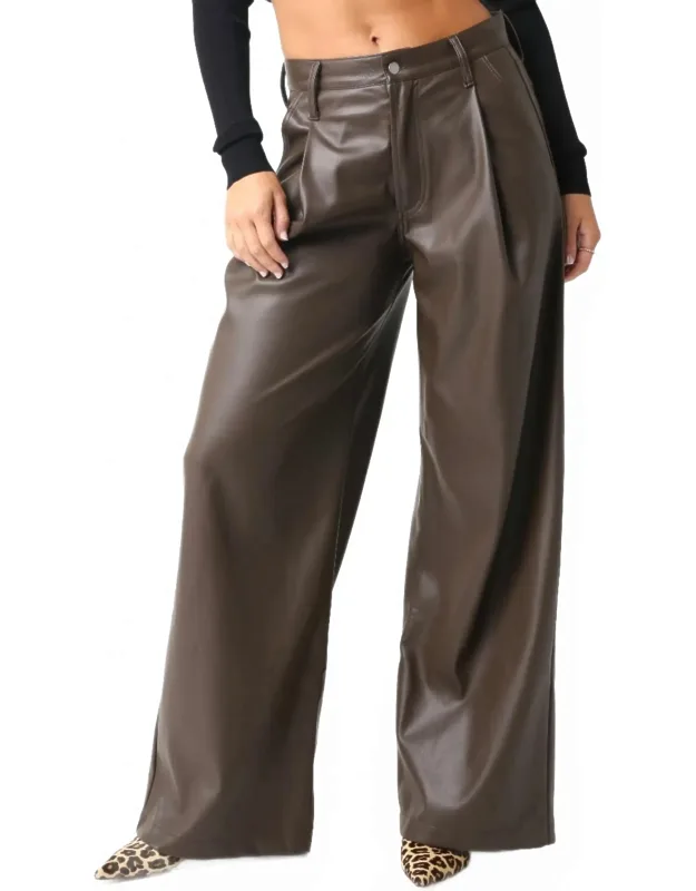Espresso Faux Leather Pants
